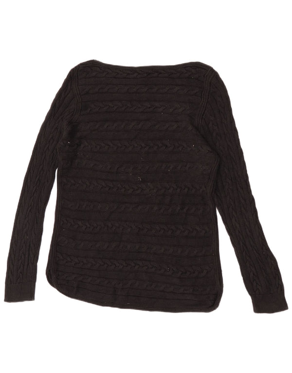 Damski sweter z dekoltem w łódkę Ralph Lauren UK 18 XL, czarna bawełna
