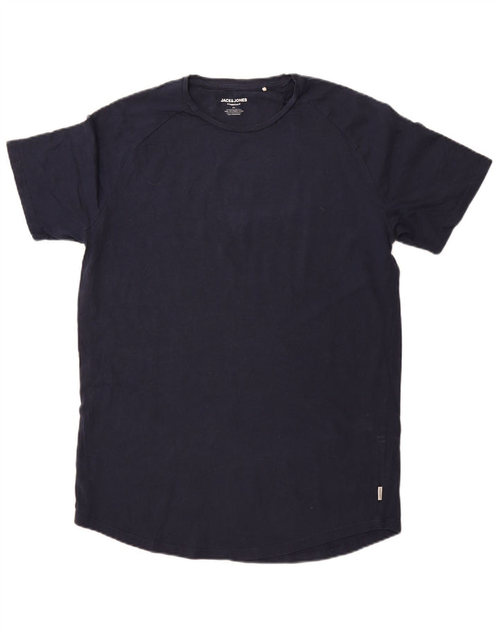 T-shirt męski JACK & JONES, średni, granatowy, bawełniany