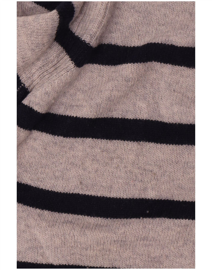Marks & Spencer Damski sweter z okrągłym dekoltem, UK 16, duże, szare paski