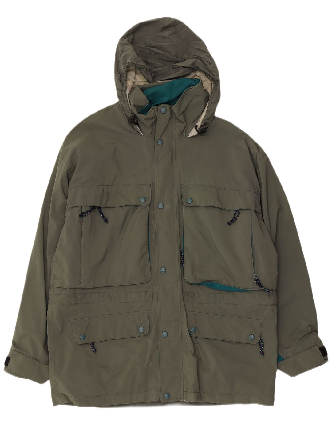 Męska kurtka z kapturem L.L.Bean UK 40, duża, nylon w kolorze khaki