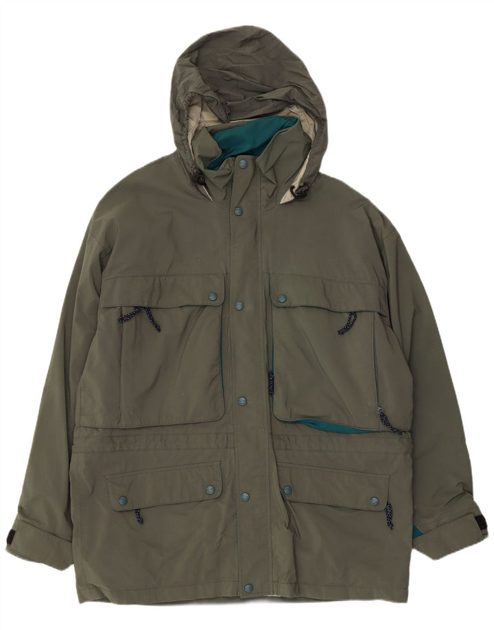 Męska kurtka z kapturem L.L.Bean UK 40, duża, nylon w kolorze khaki