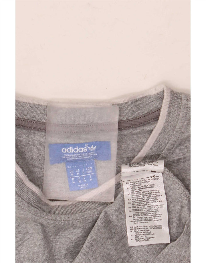 Adidas Męska Koszulka Top Średnia Szara Bawełna