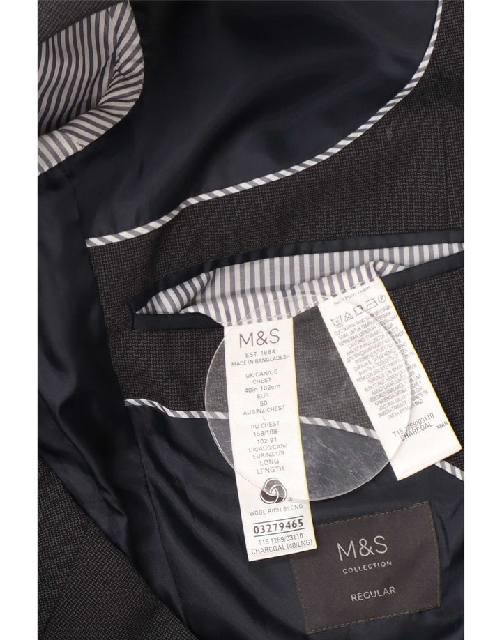 Marks & Spencer Męska marynarka zapinana na 2 guziki o regularnym kroju UK 40 Medium Grey