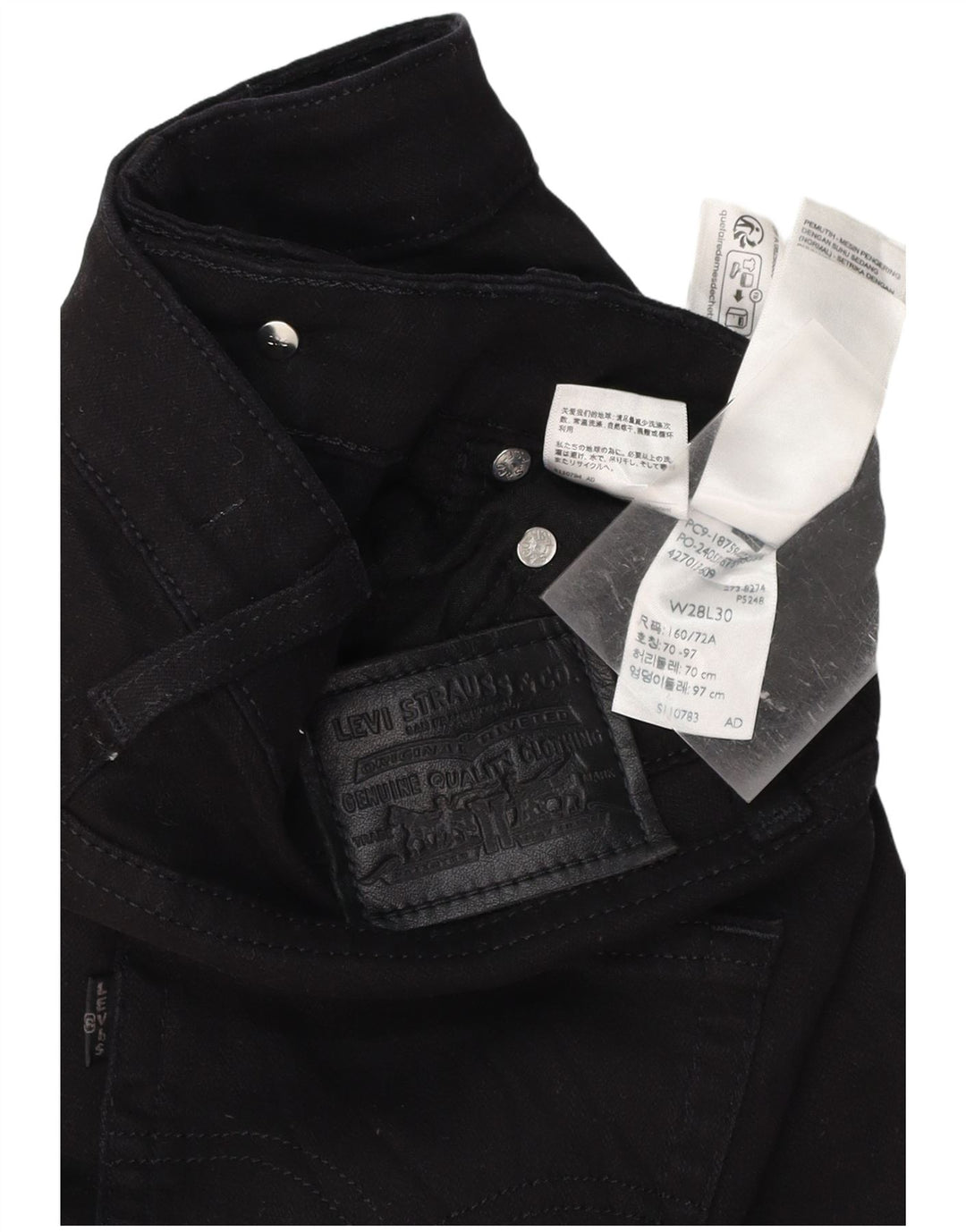 LEVI'S Damskie jeansy Bootcut 725 z wysokim stanem W28 L30 Czarna bawełna