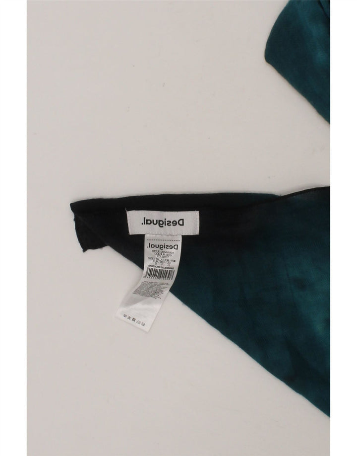 DESIGUAL Womens Rectangle Scarf One Size Blue Tie Dye Polyester Vintage Desigual and Second-Hand Desigual from Messina Hembry 