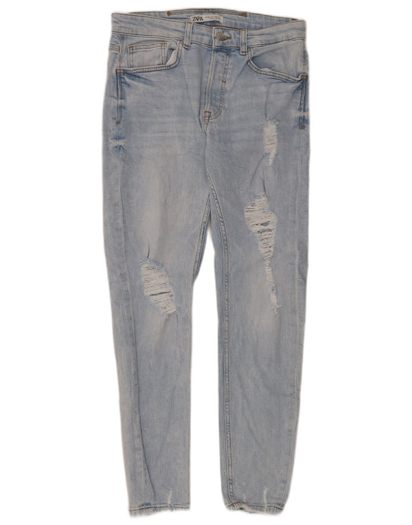 Damskie jeansy rurkowe Zara w trudnej sytuacji EU 40 Medium W31 L30 Niebieska bawełna