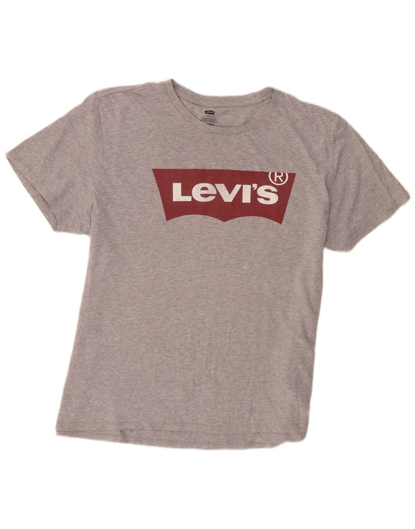 Męska koszulka z grafiką Levi's Top 2XL, szara bawełna