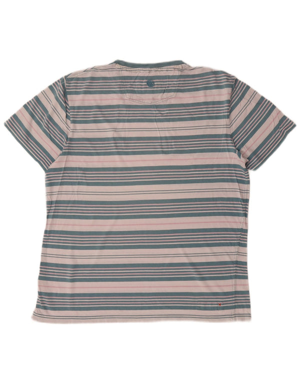 Fat Face Mens T-Shirt Top Medium Blue Striped Cotton