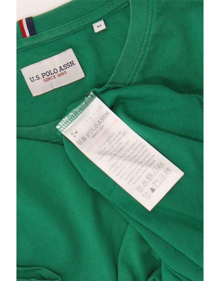 US Polo Assn. Męska koszulka T-shirt, średnia, zielona bawełna