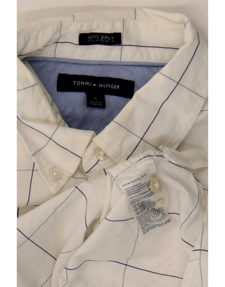 Koszula męska Tommy Hilfiger, bawełniana, w średnią białą kratkę