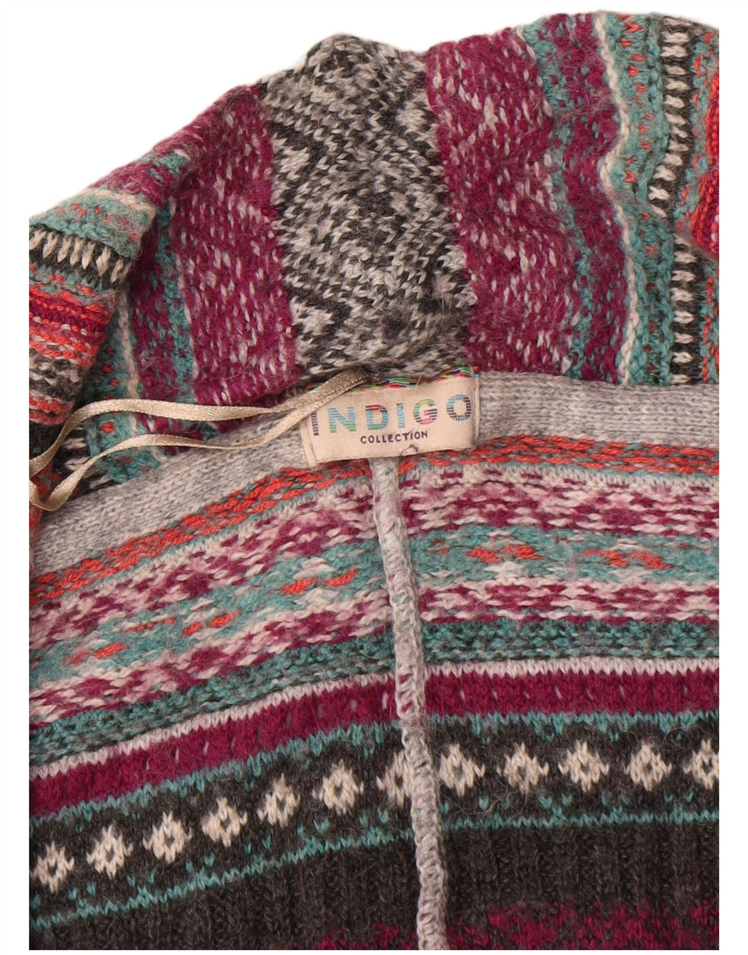 Damski sweter oversize w kolorze indygo, UK 14, średni, wielobarwny