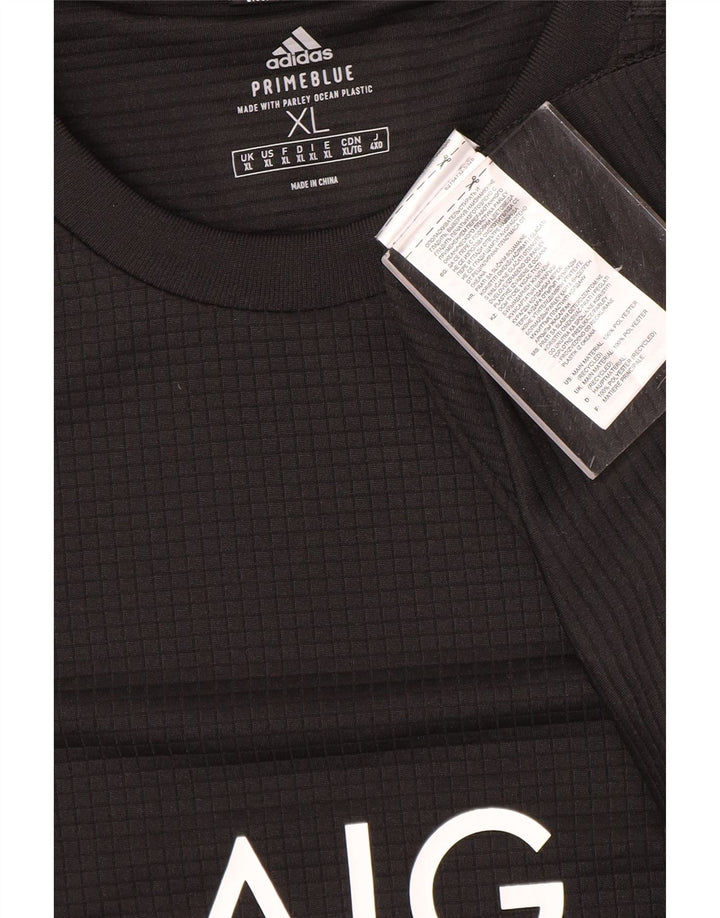 Adidas Męska koszulka All Blacks z grafiką Top XL Czarny poliester