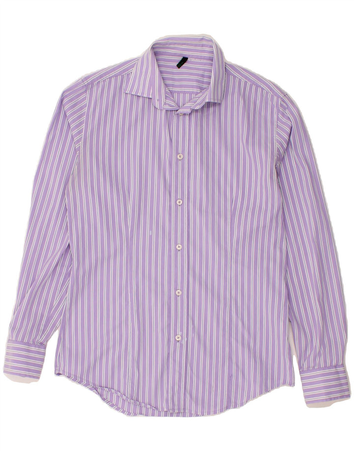 BENETTON Mens Shirt Size 41 Medium Purple Striped Cotton Vintage Benetton and Second-Hand Benetton from Messina Hembry 