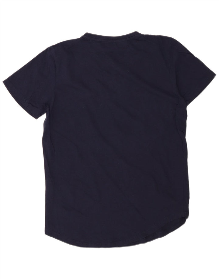 JACK & JONES Mens T-Shirt Top Large Navy Blue Cotton