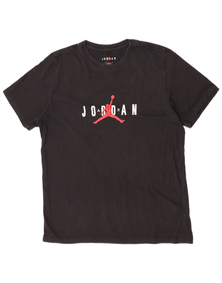 Męski T-shirt z grafiką Jordan, duży, czarny, bawełniany
