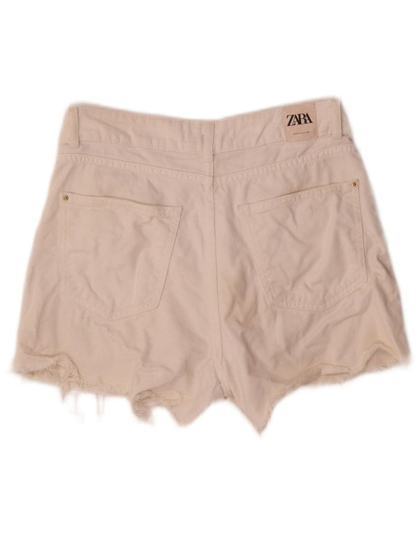 Damskie spodenki jeansowe Zara, małe W26, biała bawełna