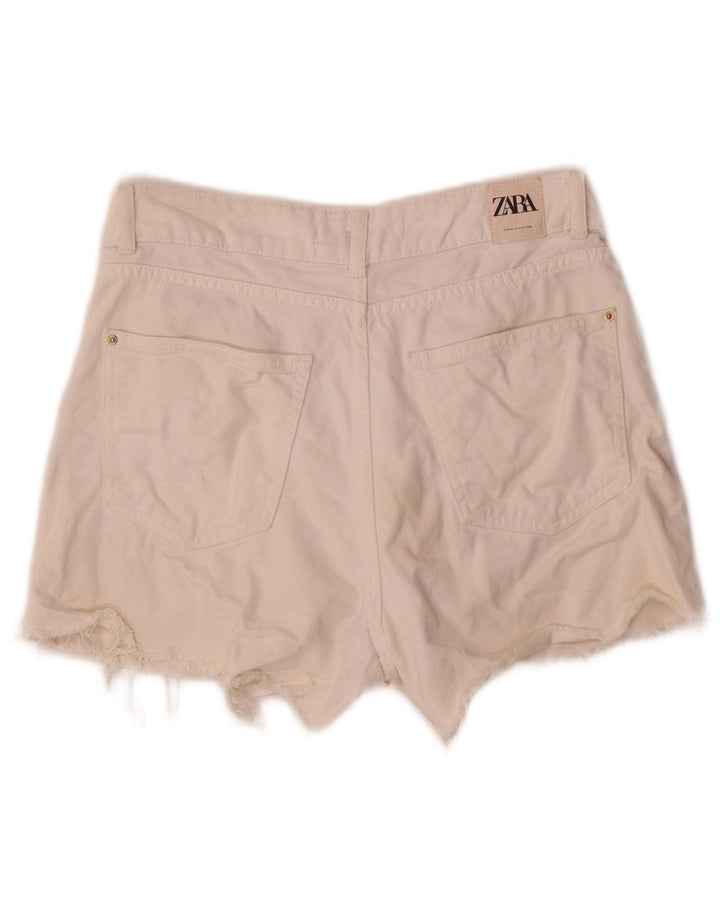 Damskie spodenki jeansowe Zara, małe W26, biała bawełna