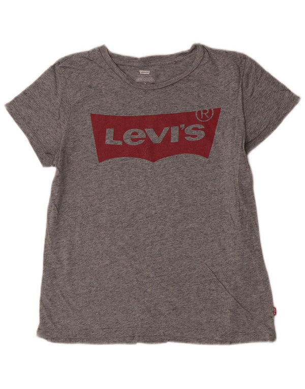 Damska koszulka z grafiką Levi's Top UK 14 Średnioszara bawełna z plamkami