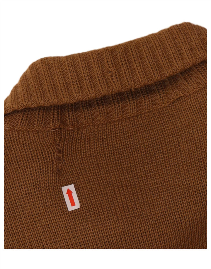Męski sweter rozpinany VINTAGE IT 54 XL Brązowa wełna