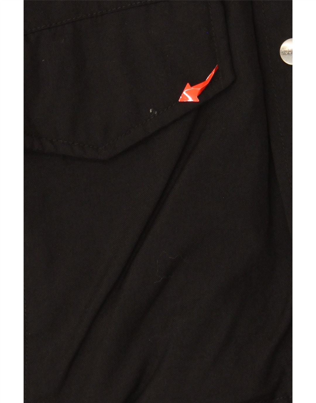 WOOLRICH Męska kurtka bomberka z kapturem UK 38 Średni czarny nylon