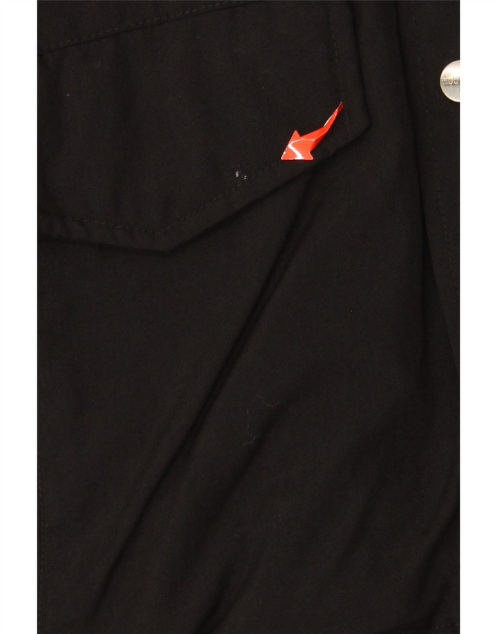 WOOLRICH Męska kurtka bomberka z kapturem UK 38 Średni czarny nylon