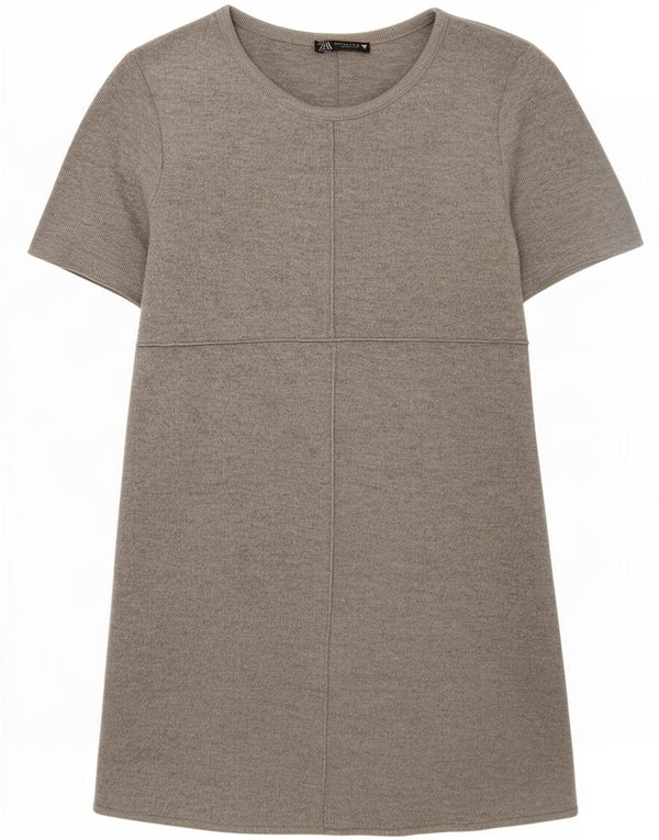 Damska sukienka T-shirtowa Zara UK 8 Small, szary poliester