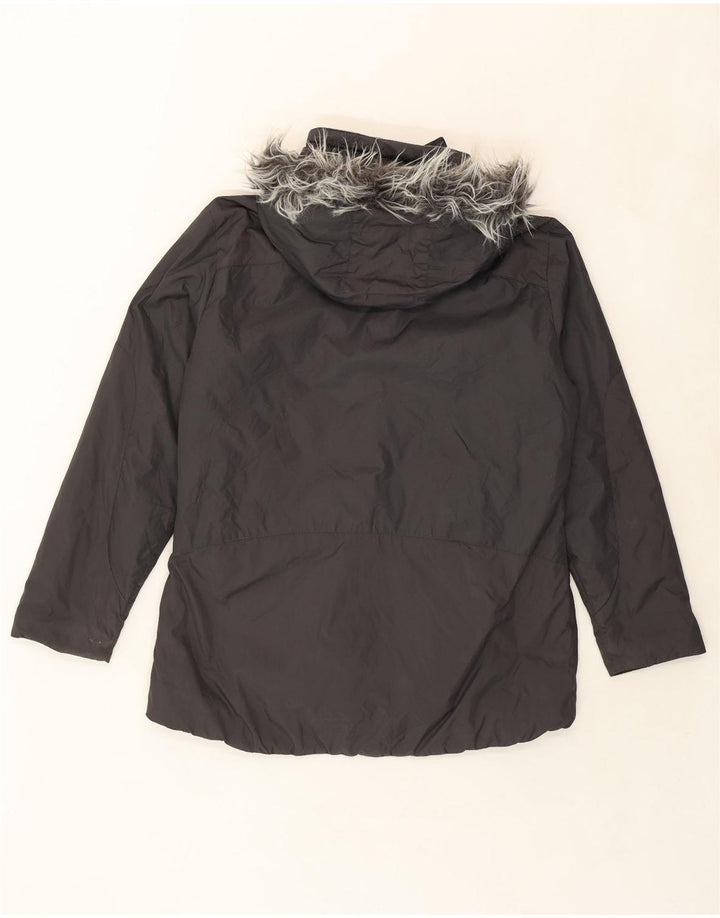 HELLY HANSEN Womens Hooded Windbreaker Coat UK 10 Small Grey Nylon Vintage Helly Hansen and Second-Hand Helly Hansen from Messina Hembry 