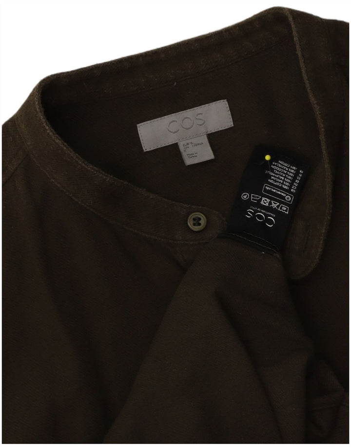 Koszula męska Cos, mała, bawełniana w kolorze khaki