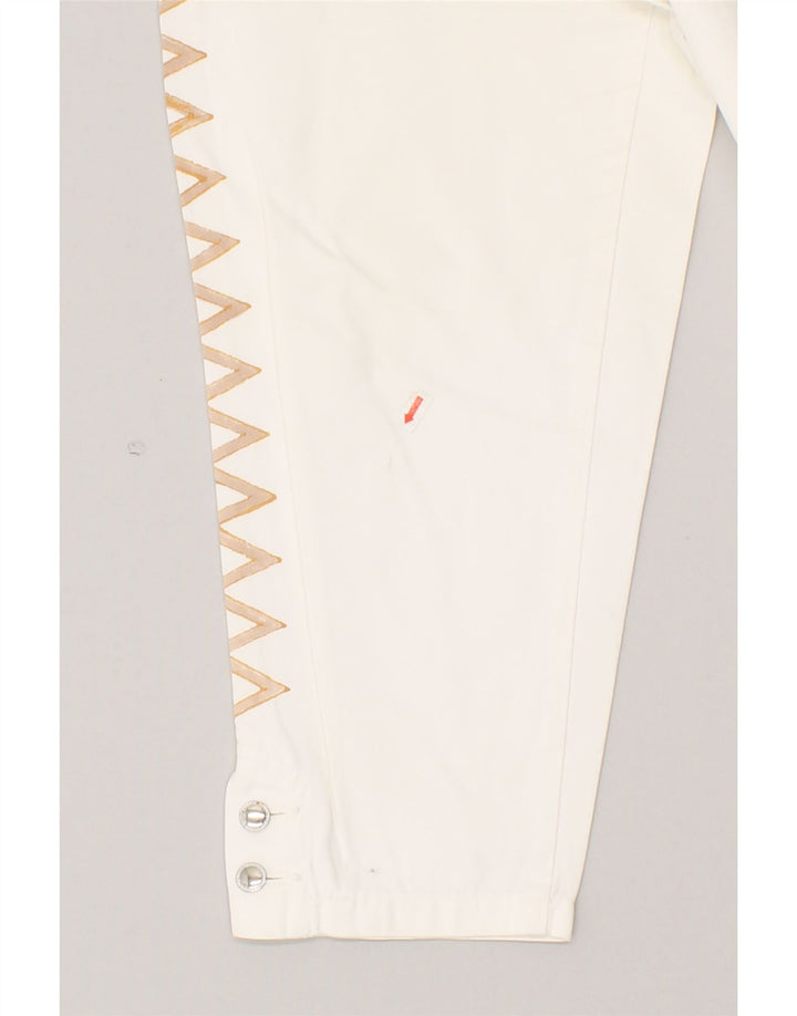 BERRI Womens Tapered Capri Trousers IT 42 Medium W30 L26 White Vintage Berri and Second-Hand Berri from Messina Hembry 