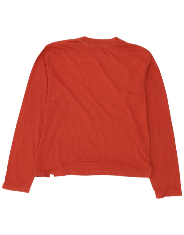 Timberland Mens Graphic Top Long Sleeve Medium Red Cotton