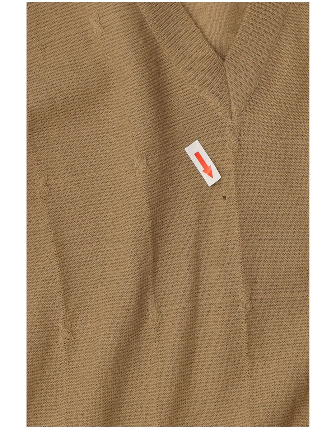 Sweter damski VINTAGE z dekoltem w kształcie litery V, UK 12, średni beż