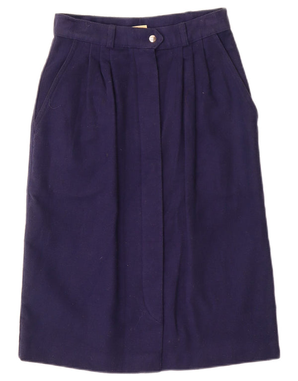 Fiorucci Damska spódnica midi z wysokim stanem IT 40 Small W22 Granatowa bawełna