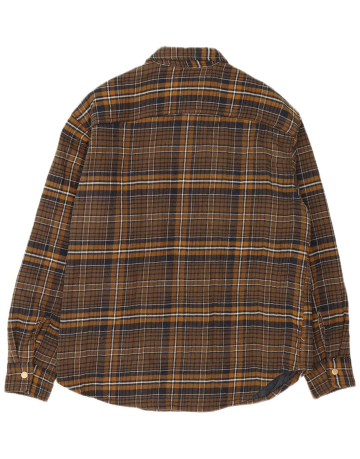 Męska koszula flanelowa Jack & Jones Lumberjack, duża, brązowa, bawełniana w kratę