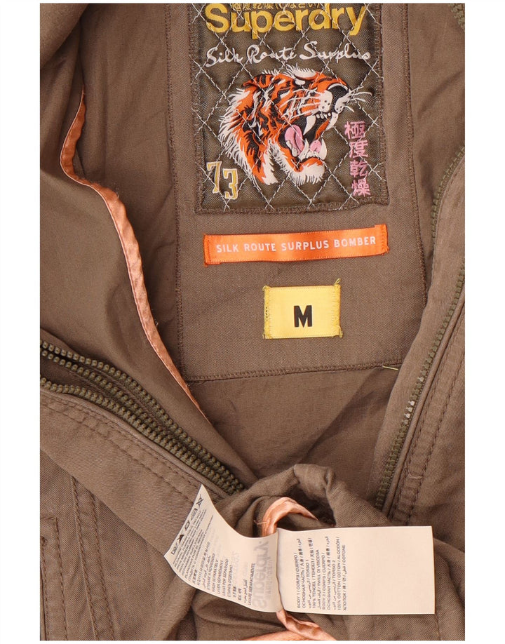 Damska kurtka bomber z rękawem 3/4 Superdry UK 14, średnioszara Tencel