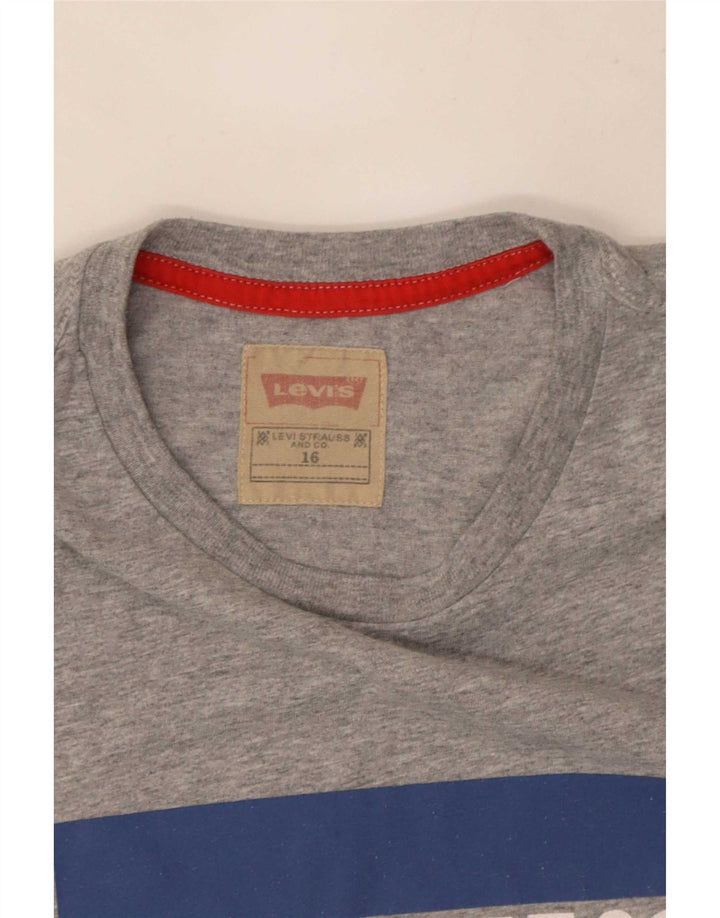 Chłopięcy T-shirt z grafiką Levi's 15-16 lat, szary, nakrapiany