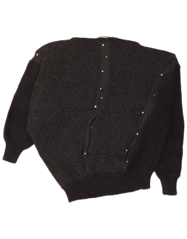 UMBERTO GINOCCHIETTI Damski sweter z dekoltem w łódkę UK 18 XL Czarny