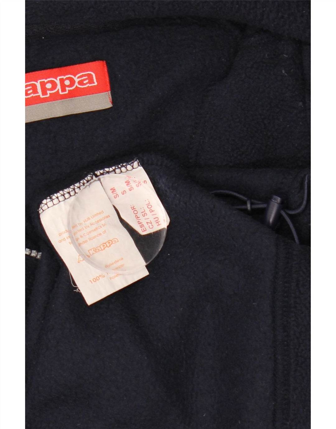 Męski sweter polarowy KAPPA z zamkiem błyskawicznym, mały, granatowy, poliester