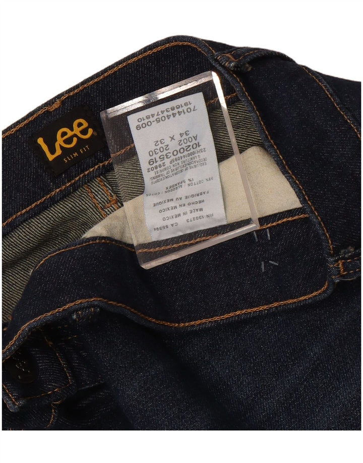 Męskie jeansy Lee Slim W34 L32 Granatowe, bawełniane