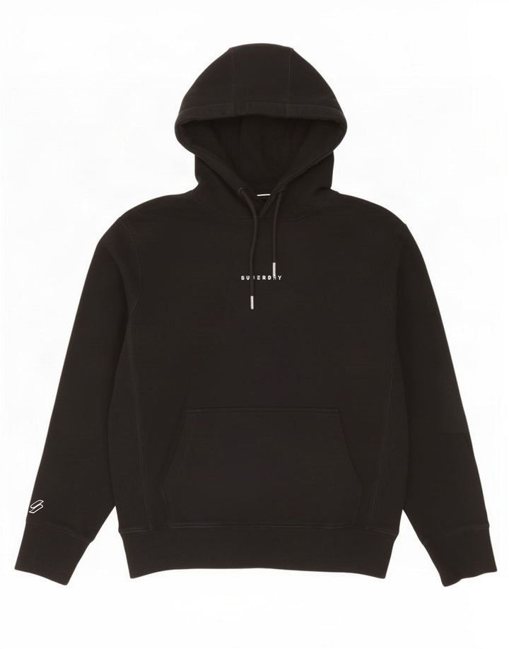 Męski sweter z kapturem Superdry, średni czarny, bawełniany