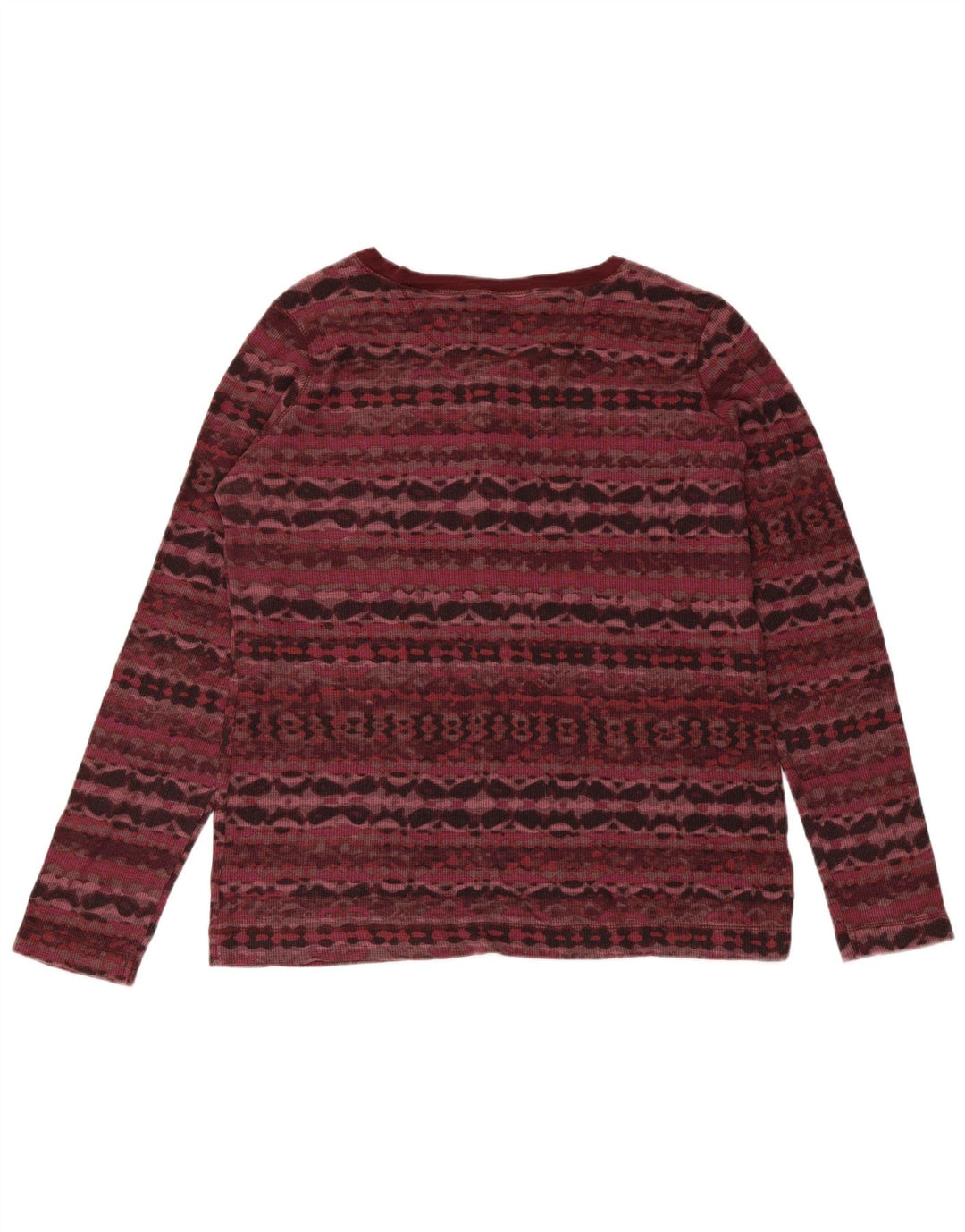 Damski top Eddie Bauer z długim rękawem, UK 18 XL, bordowa, geometryczna bawełna