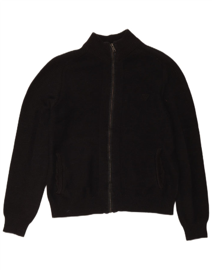 Męski sweter rozpinany Guess UK 40, średni czarny, bawełniany