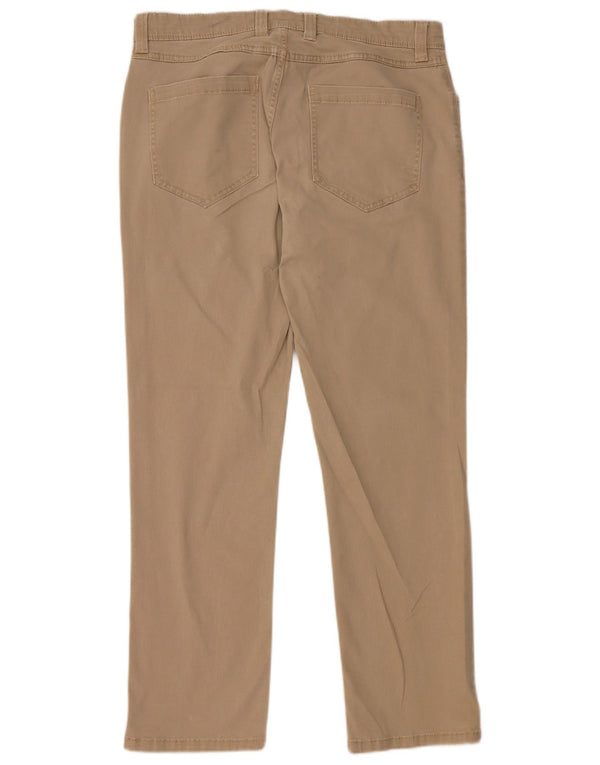 IZOD Mens Salt Water Straight Casual Trousers W32 L30 Beige Cotton