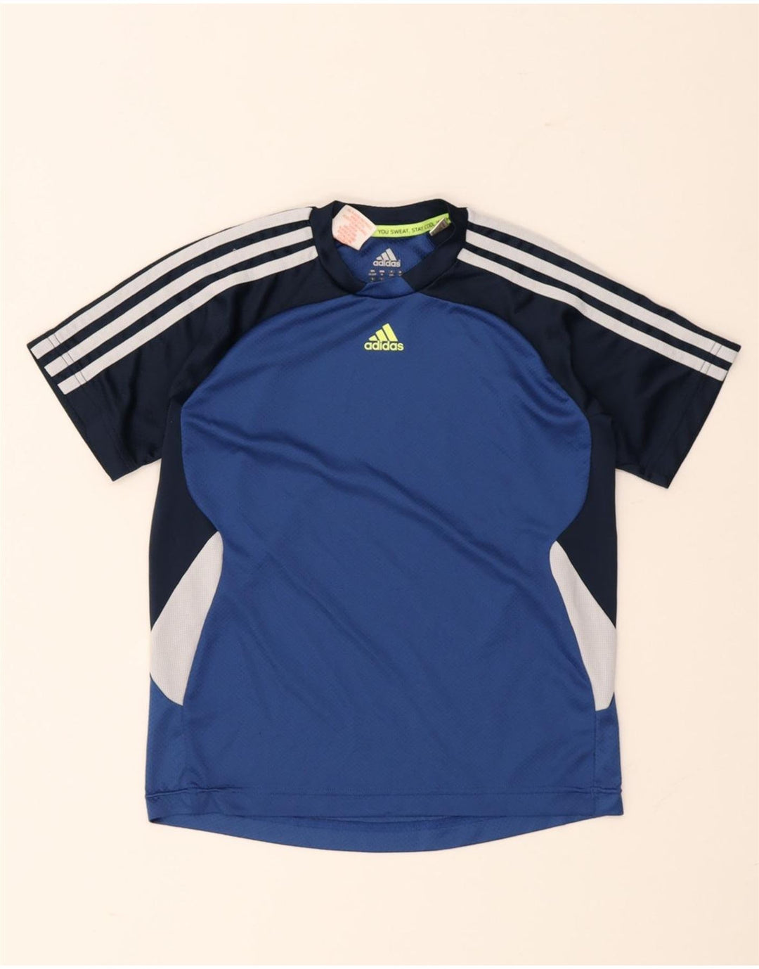 Adidas Chłopięcy T-shirt Top 11-12 lat Niebieski Poliester z blokami kolorów