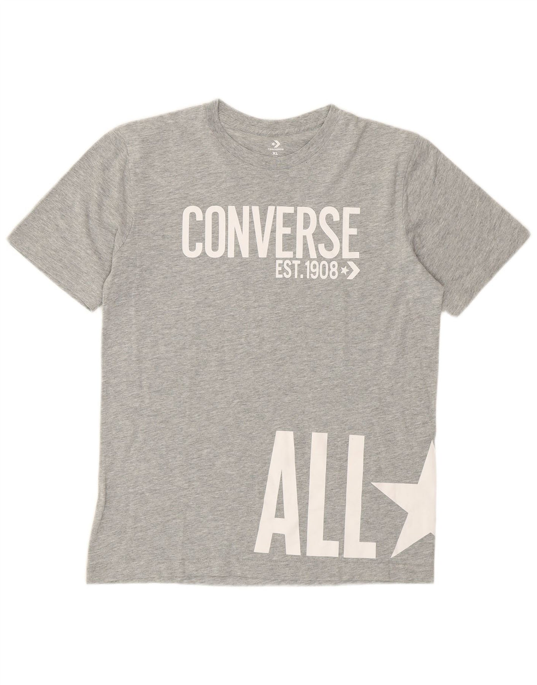 Chłopięcy T-shirt Converse z grafiką, 13-14 lat, XL, szary
