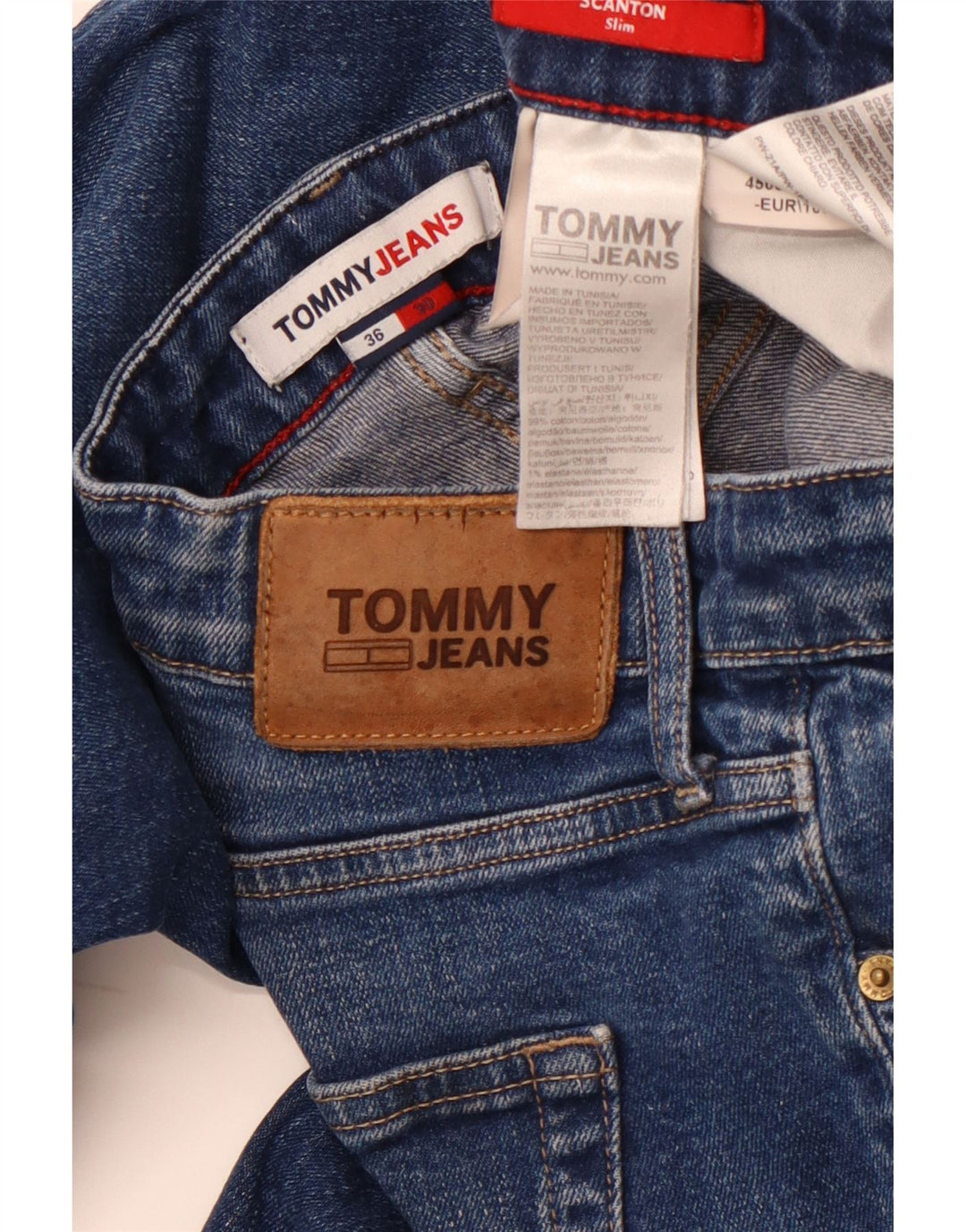 TOMMY HILFIGER Męskie jeansy Scanton Slim W36 L30 Niebieskie bawełniane