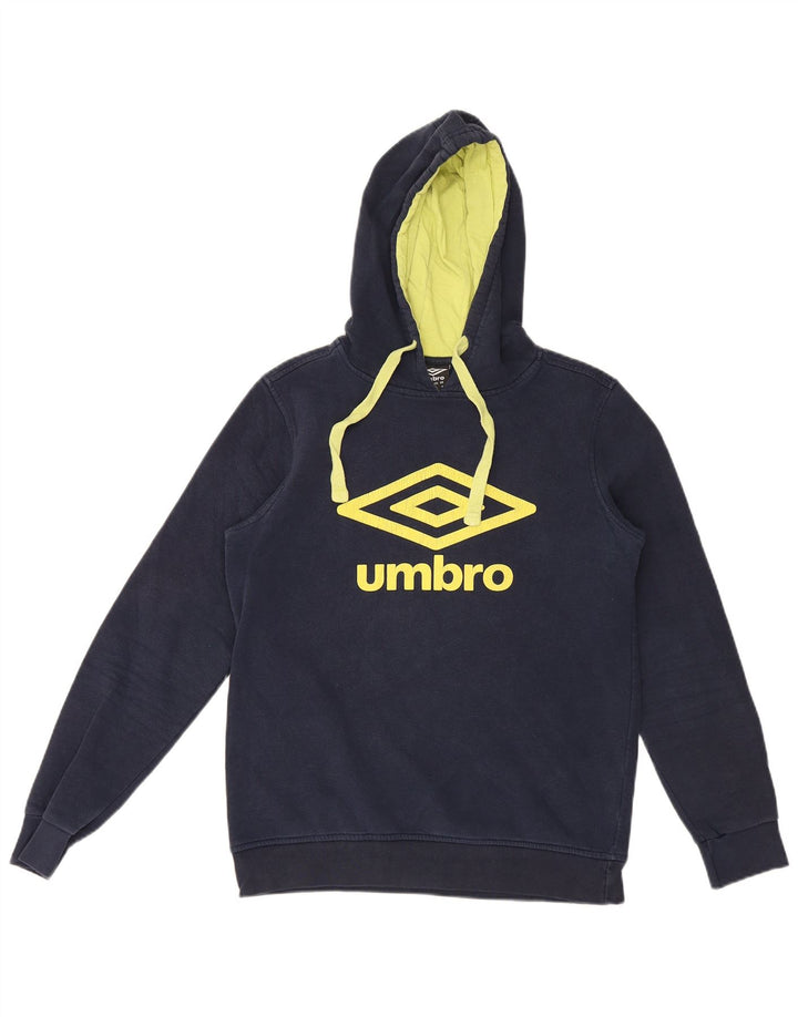Męski sweter z kapturem Umbro z grafiką, średni granatowy, bawełniany