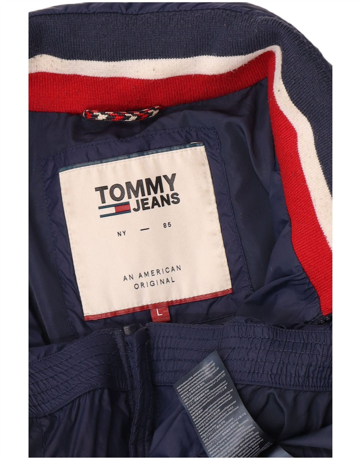 Męska ocieplana kurtka Tommy Hilfiger UK 40, duża granatowa, poliamidowa
