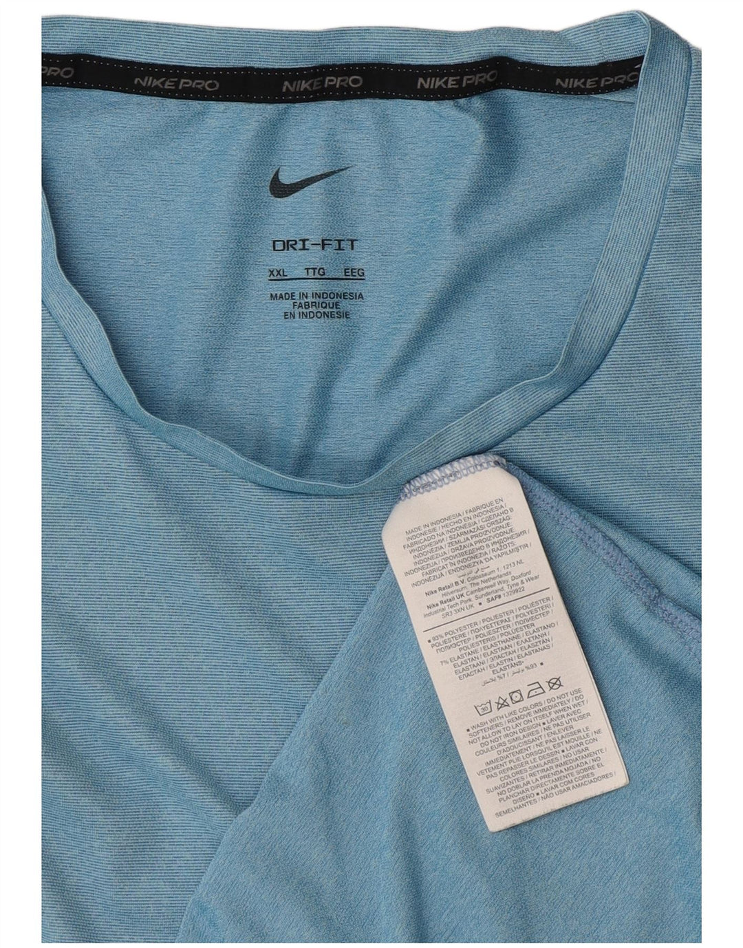 Męski T-shirt Nike Dri Fit Top 2XL Niebieski Poliester