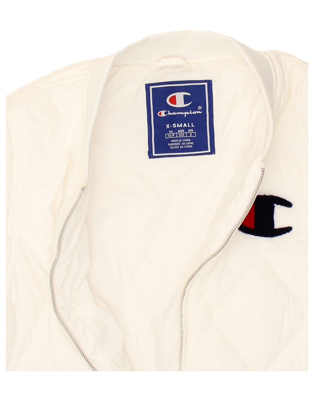 CHAMPION Womens Quilted Jacket UK 6 XS White Polyamide Vintage Champion and Second-Hand Champion from Messina Hembry 