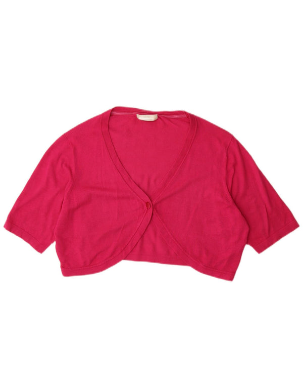 Marks & Spencer Damski sweter bolerko z krótkim rękawem, UK 18 XL, różowy